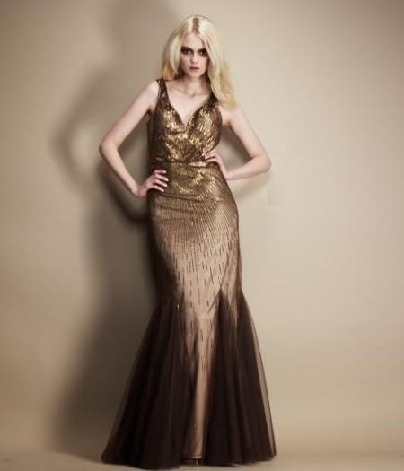 vestidos tonos dorados y negros