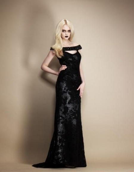 vestidos tonos dorados y negros