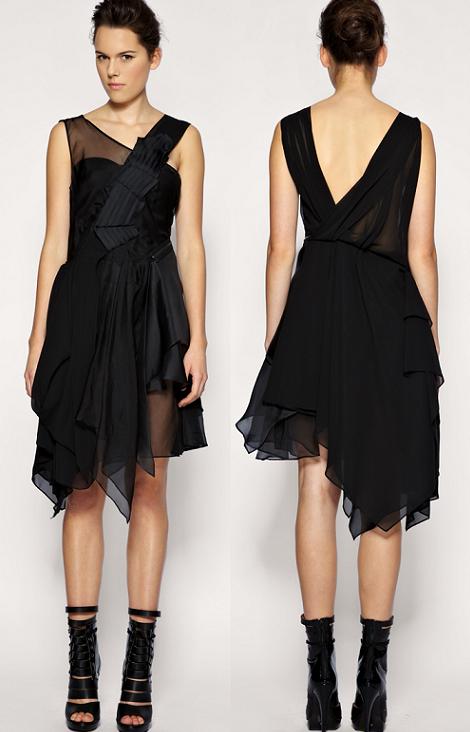 vestidos de gasa color negro