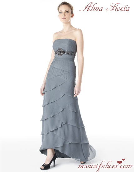 vestidos color plata