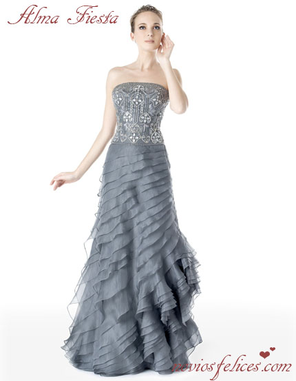 vestidos color plata