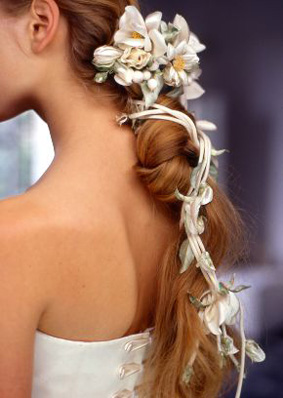 peinados con flores