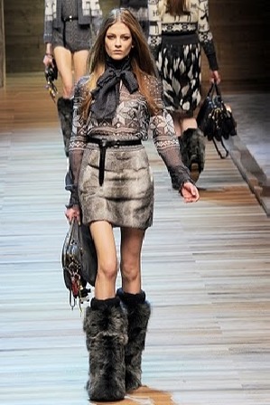 vestidos y zapatos de invierno