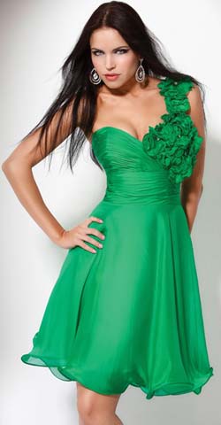 vestidos elegantes color verde