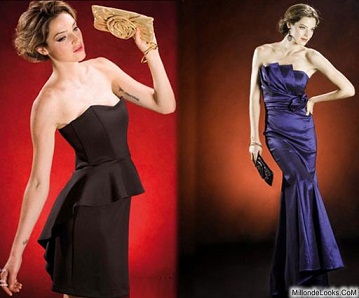 vestidos color negro y morado