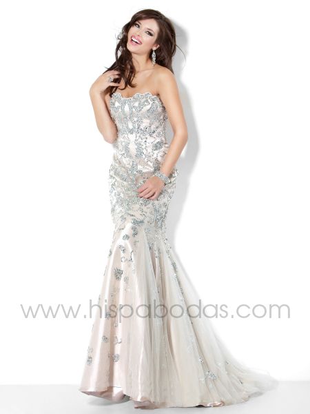 vestidos color plateado