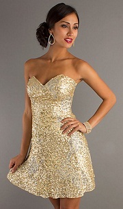 vestidos de fiesta color dorado