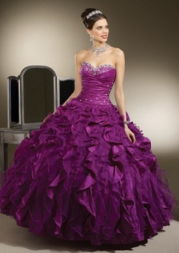 vestidos pomposos color morado
