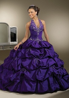 vestidos pomposos color morado