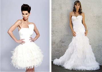 vestidos con plumas para novias