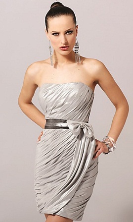 vestidos elegantes plateados