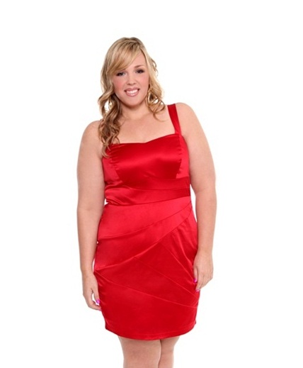 trajes de fiesta rojos gorditas