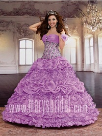 vestidos esponjosos color lila