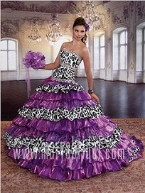 vestidos esponjosos color lila