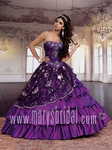 vestidos esponjosos color lila