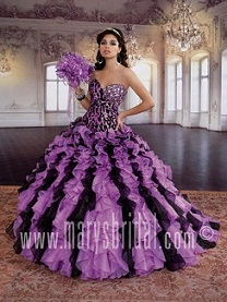 vestidos esponjosos color lila