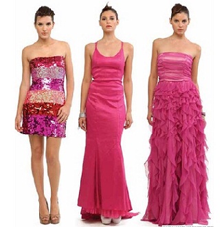 vestidos fucsias brillantes