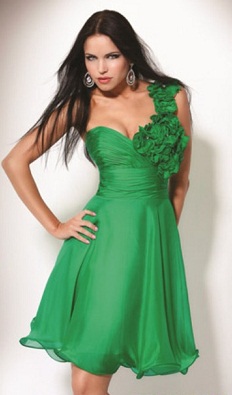 vestidos modernos color verde