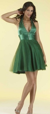 vestidos modernos color verde