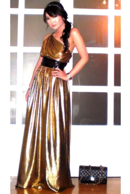 vestidos largos color dorado