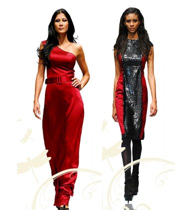 vestidos elegantes de colores brillantes