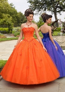vestidos modernos anaranjados