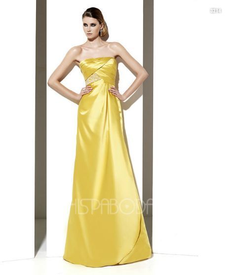 vestidos largos de gasa color amarillo