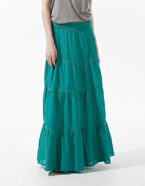 Modelos de faldas largas, hermosos colores de moda 