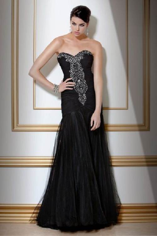 vestidos corte sirena color negro