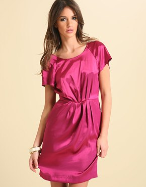 vestidos cortos fucsia