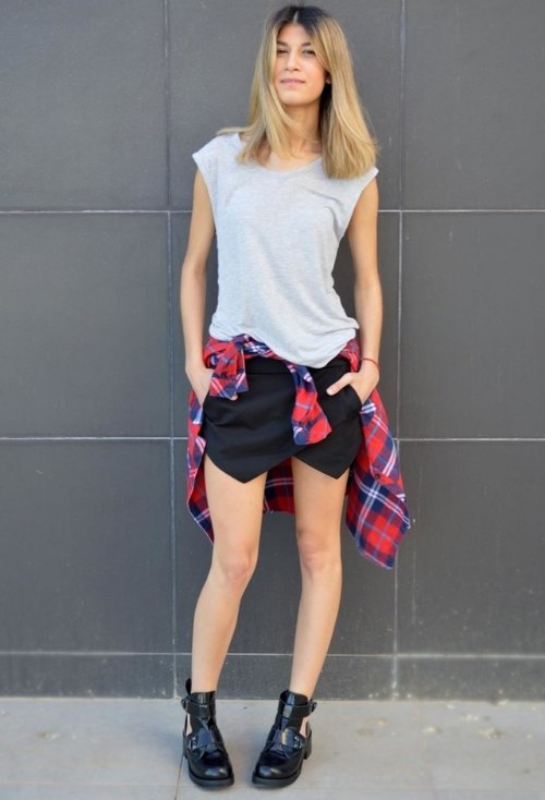 camisas tartan amarradas