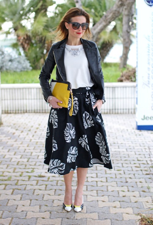 chaqueta cuero negro outfits