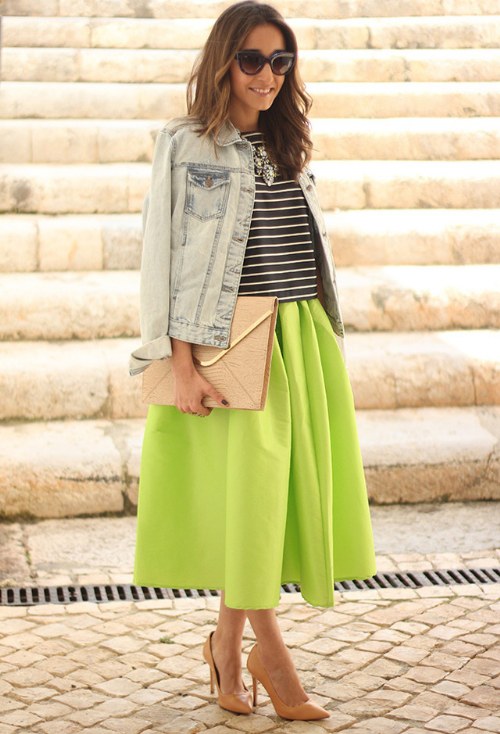 midi faldas outfits primavera