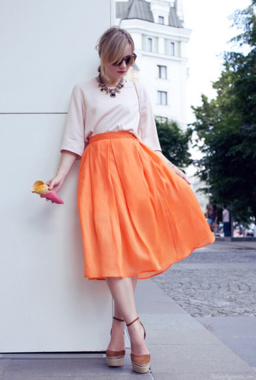 midi faldas outfits primavera