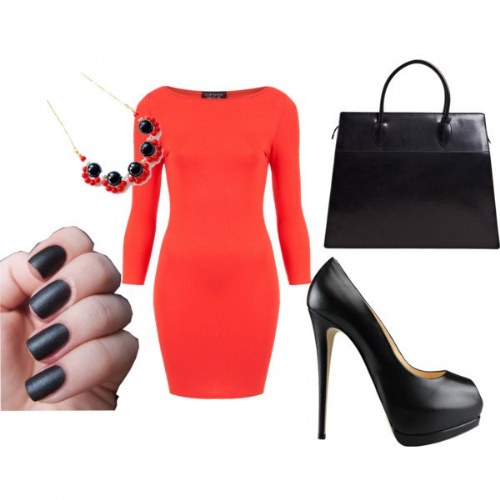 outfits polyvore coral 