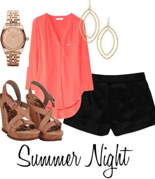 outfits polyvore coral 