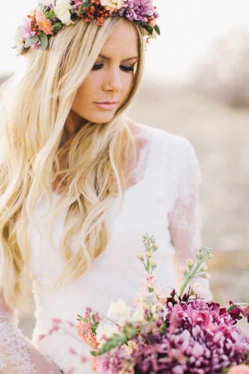 peinados flores novia