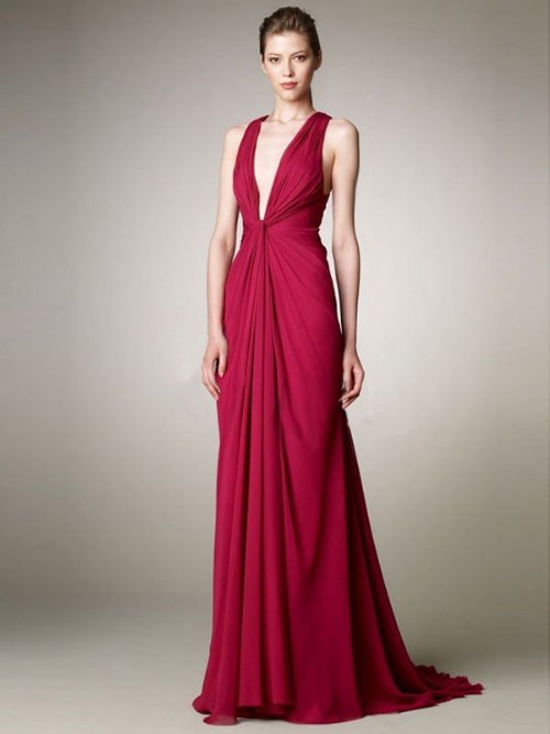 vestidos elegantes cuello v