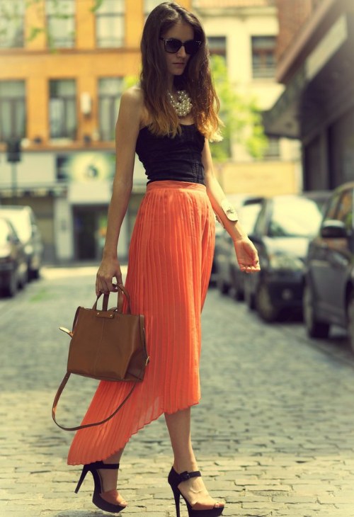 outfits color naranja moda verano