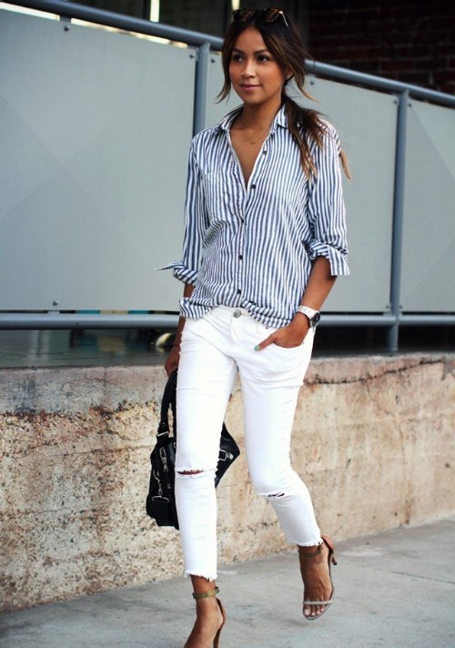 pantalones blanco outfits