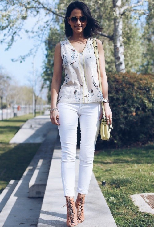 pantalones blanco outfits