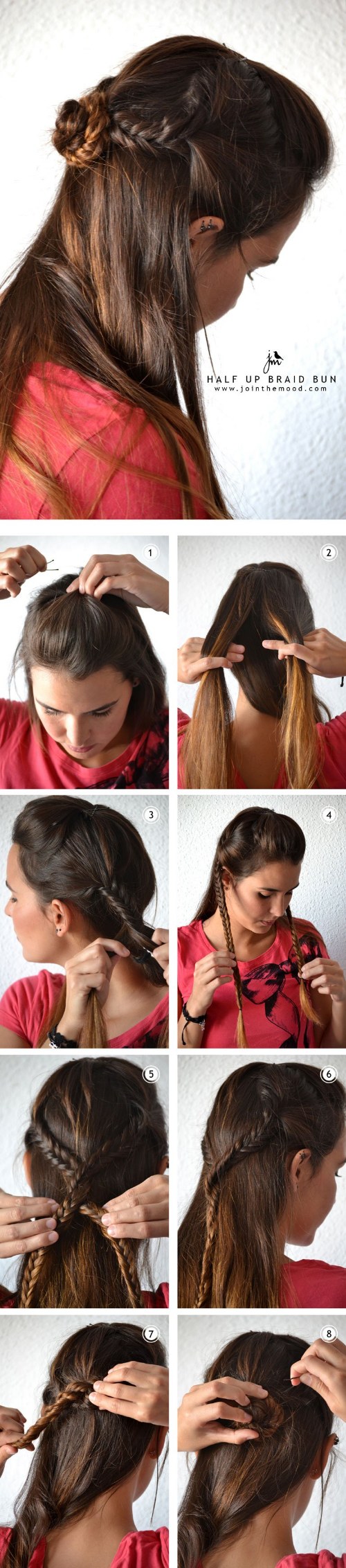 peinados medio cabello recogido