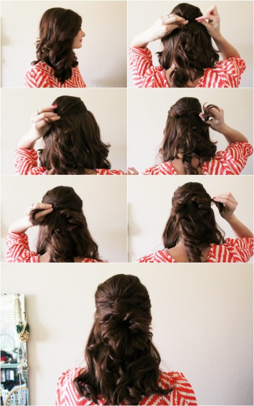 peinados medio cabello recogido