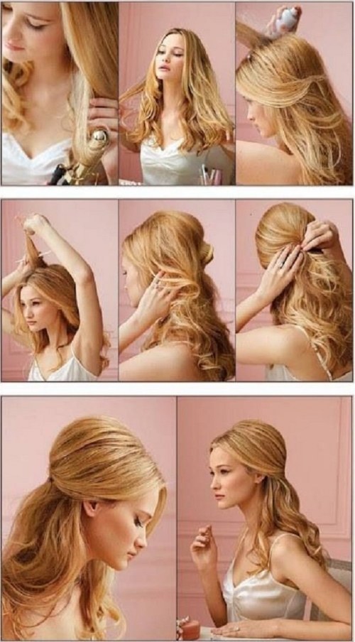 peinados medio cabello recogido