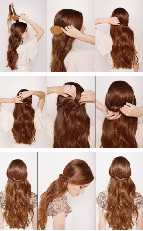 peinados medio cabello recogido