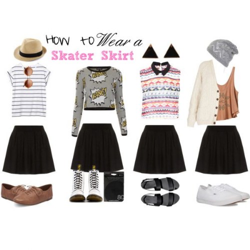 combinaciones outfits con faldas verano polyvore