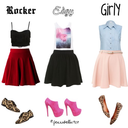 combinaciones outfits con faldas verano polyvore