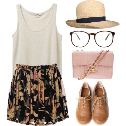 combinaciones outfits con faldas verano polyvore