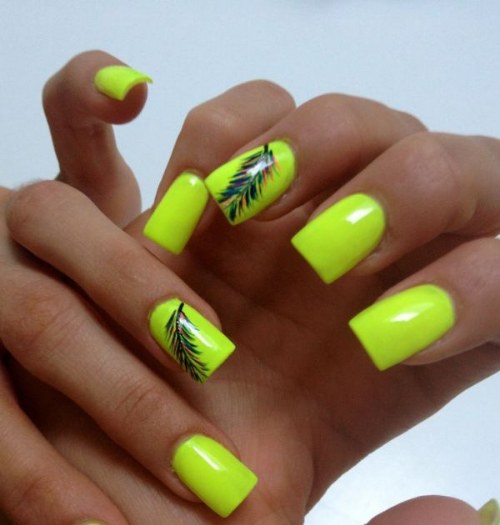 uñas color neon diseños