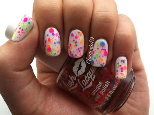 uñas color neon diseños